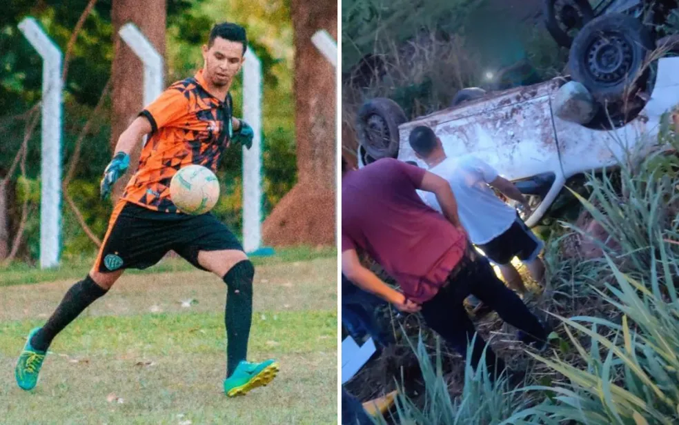 Jogador de futebol Anderson Silva Santana, de 17 anos, morreu em um acidente em uma rodovia de Goiás — Foto: Reprodução/Redes Sociais