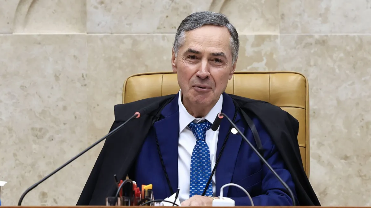 Barroso utilizando a gravata da linha do STF • Rosinei Coutinho/STF