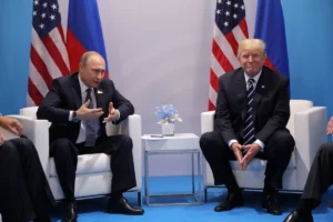 Vladimir Putin e Donald Trump em Hamburgo • 7/7/2017 REUTERS/Carlos Barria