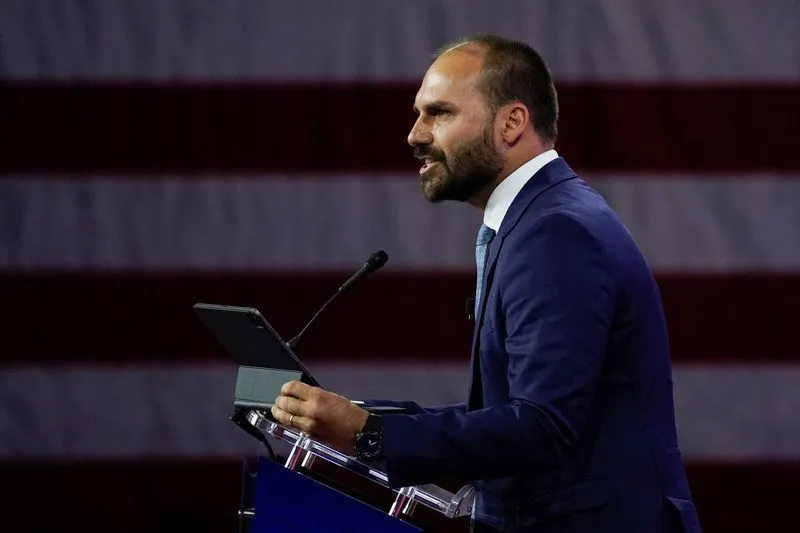 Deputado Eduardo Bolsonaro (PL-SP) • 24/02/2024REUTERS/Elizabeth Frantz