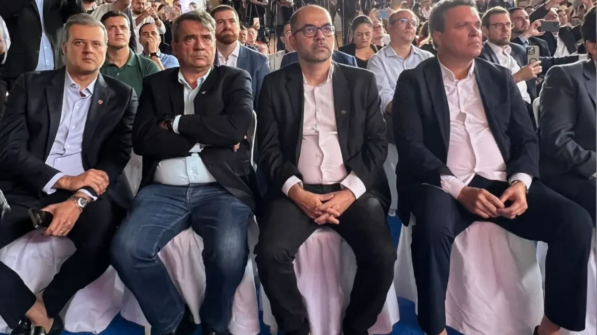 Lançamento do 'novo' Serra Dourada reúne dirigentes de Goiás, Vila Nova e Atlético (Foto: Rafael Bessa/Mais Goiás)