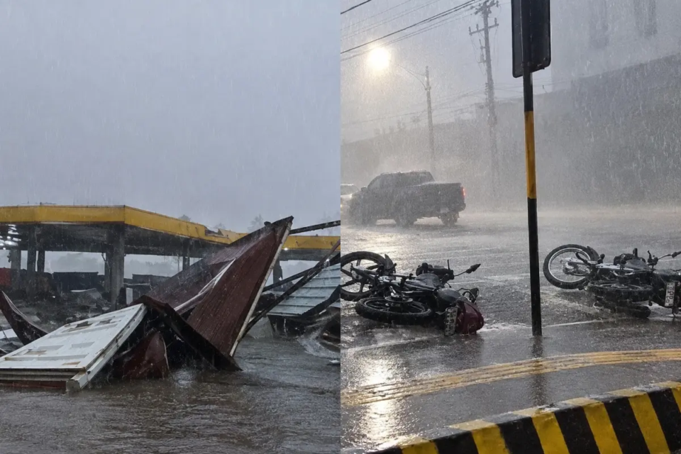 Imóveis são destelhados durante temporal que atingiu Jataí (Foto: reprodução)