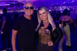 Kadu Moliterno com a mulher Cristiane no Rock in Rio de 2022 — Foto: Rogério Fidalgo/Ag.News